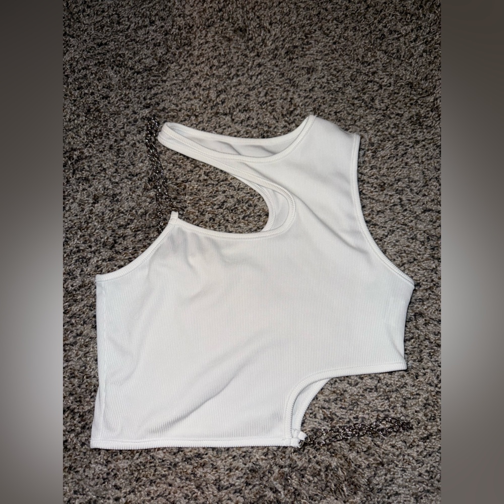 SHEIN White Chain Strap Bodysuit